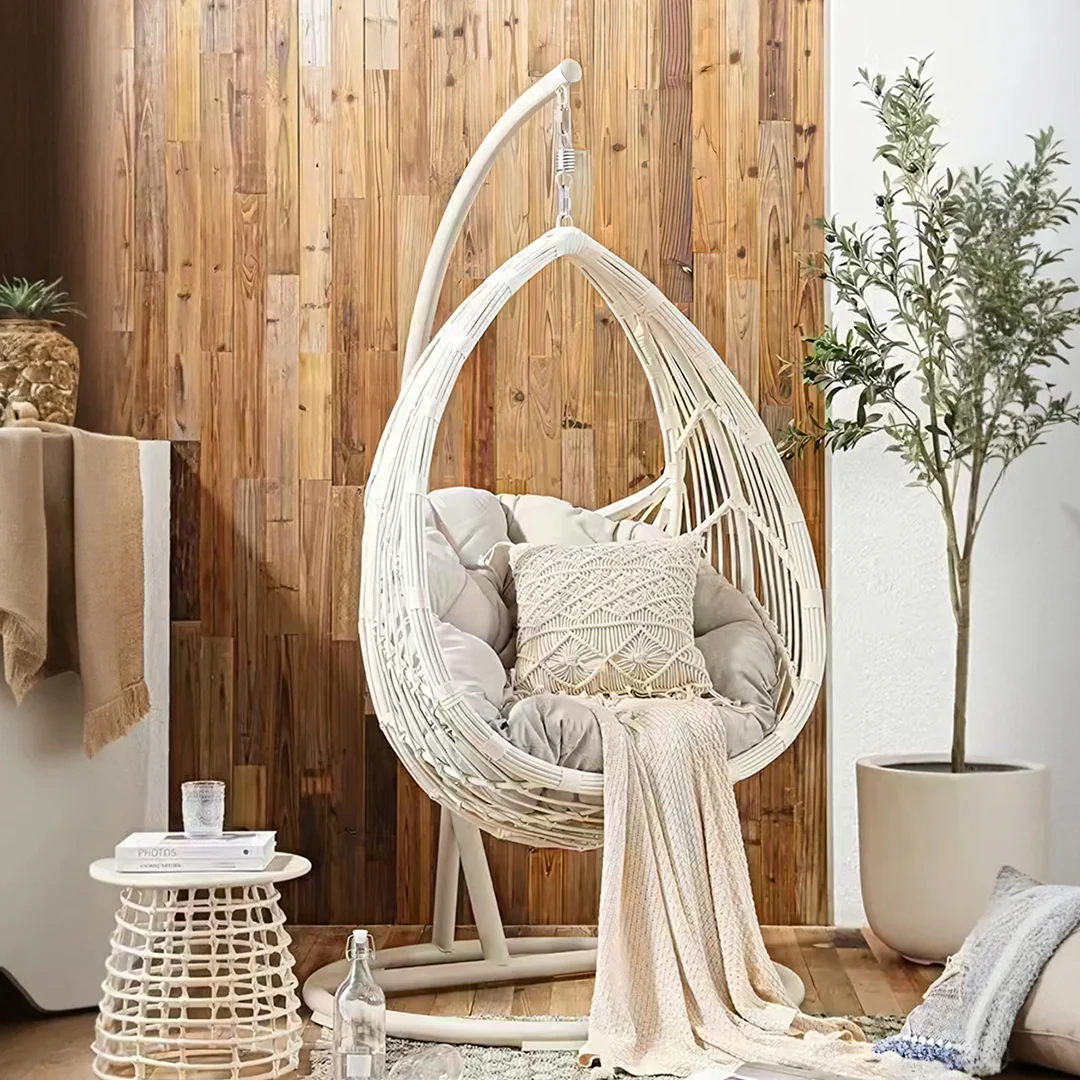 Dominic Rattan Garden Hanging Egg Chair with Stand, Indoor/ Outdoor Use - Image 3