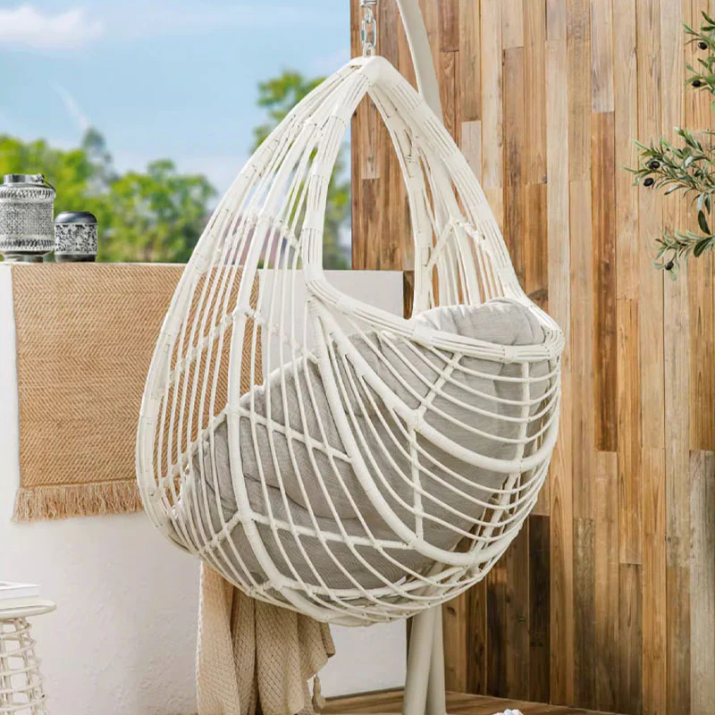 Dominic Rattan Garden Hanging Egg Chair with Stand, Indoor/ Outdoor Use - Image 5