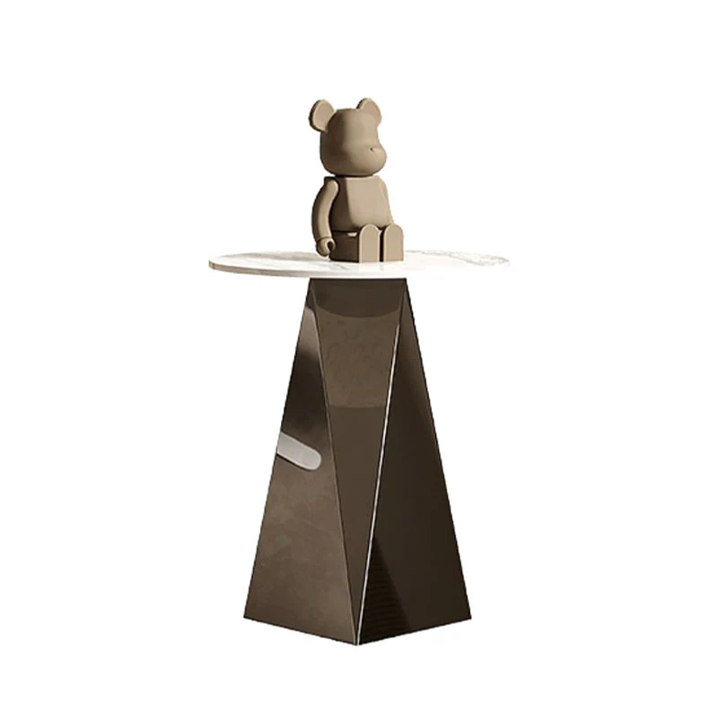 Dorothy Side Table, Sintered Stone & Stainless Steel Base - Image 3