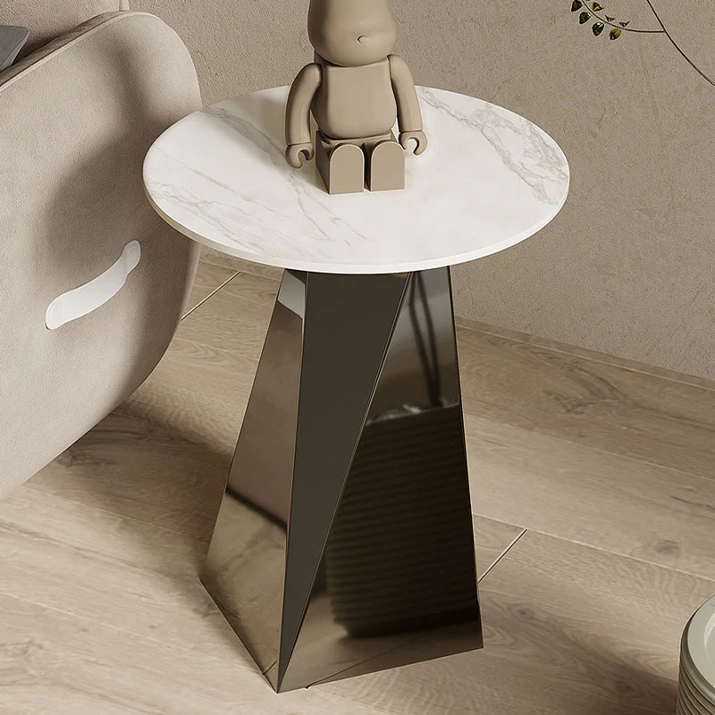 Dorothy Side Table, Sintered Stone & Stainless Steel Base - Image 5
