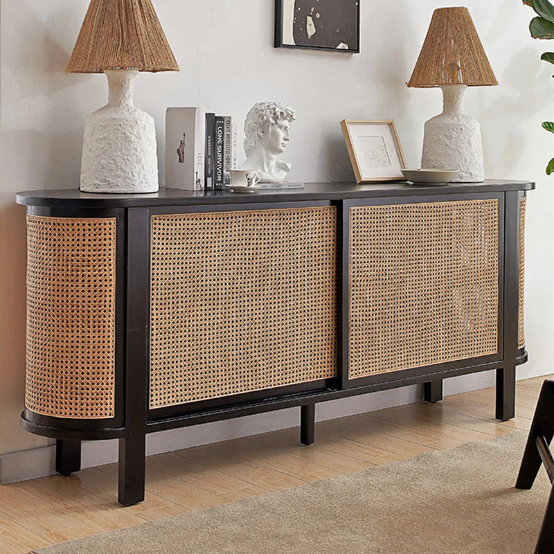 Dot Rattan Sideboard, Ash Wood & Black - Image 2