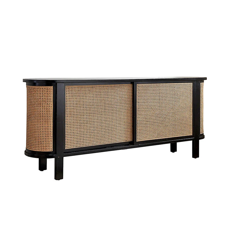Dot Rattan Sideboard, Ash Wood & Black - Image 3