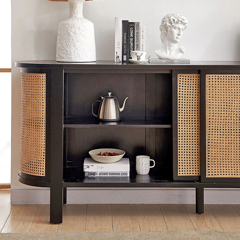 Dot Rattan Sideboard, Ash Wood & Black - Image 4