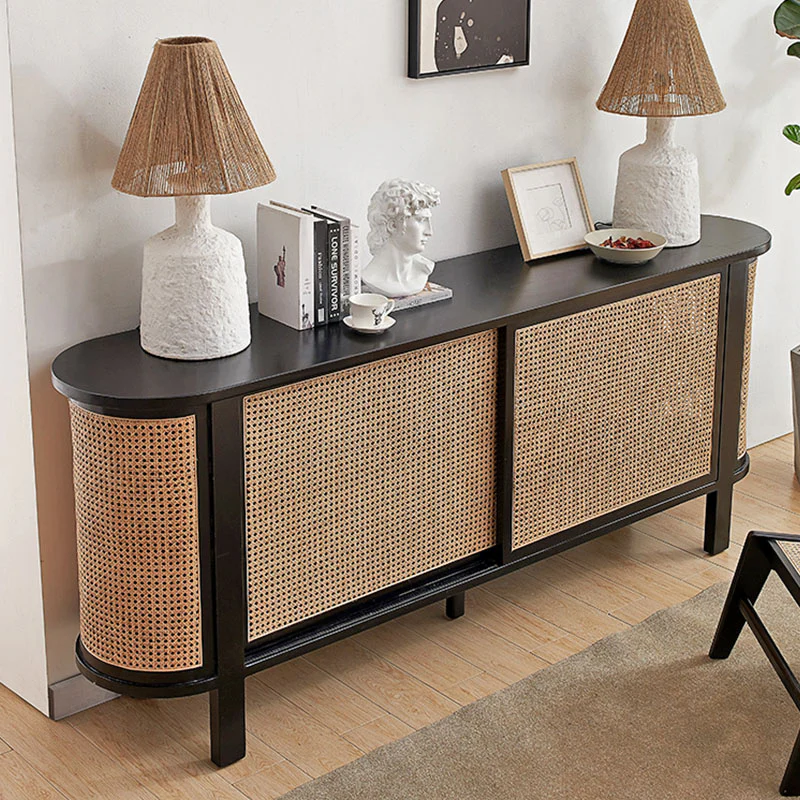 Dot Rattan Sideboard, Ash Wood & Black - Image 6