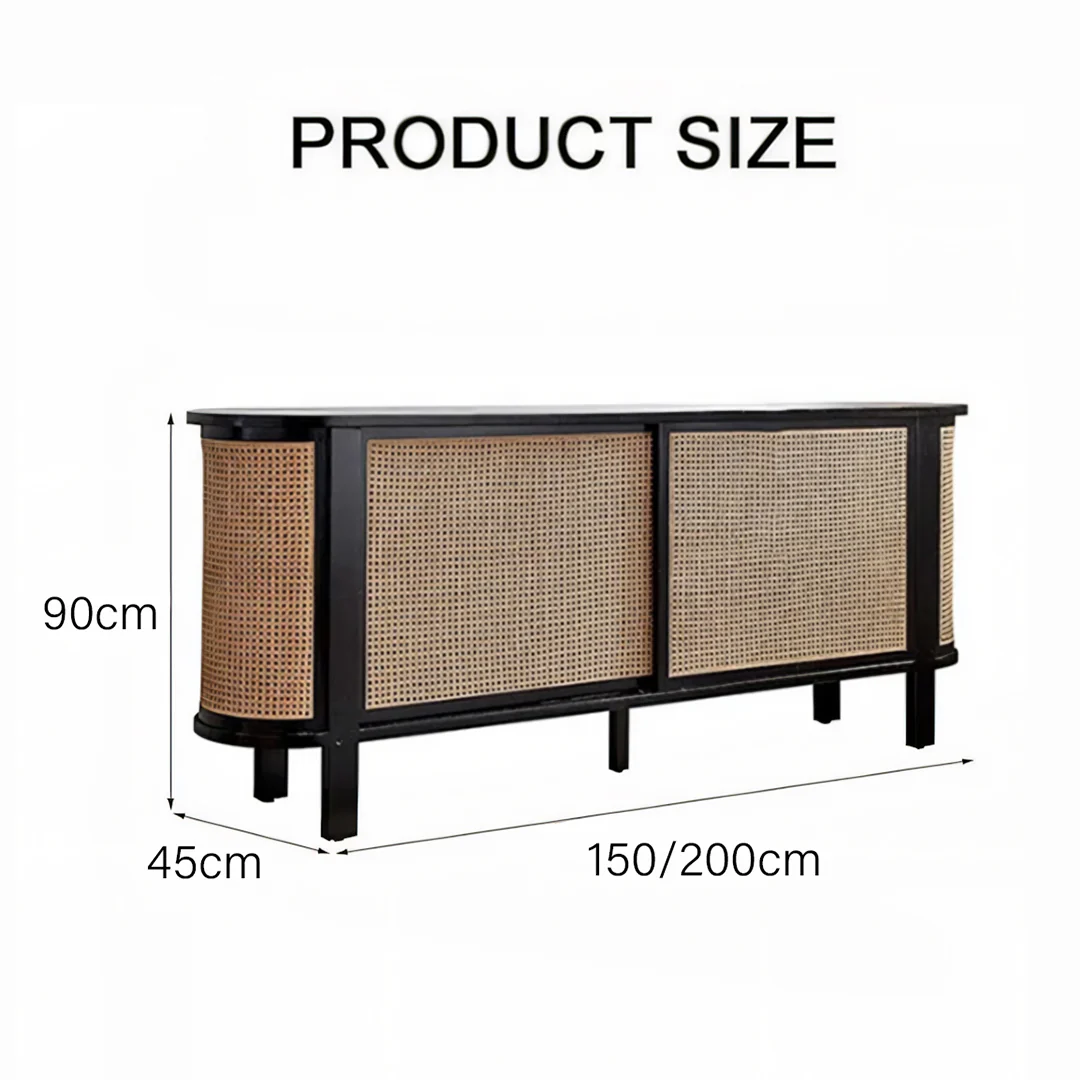 Dot Rattan Sideboard, Ash Wood & Black - Image 7