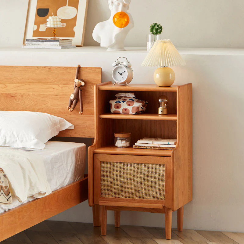 Edith Bedside Table, Solid Wood - Image 3