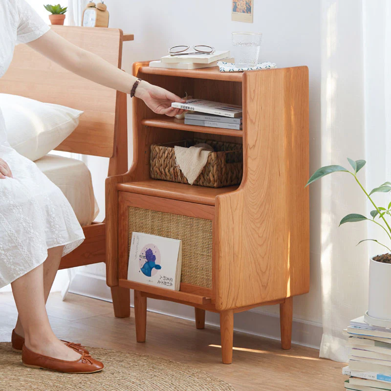 Edith Bedside Table, Solid Wood - Image 5