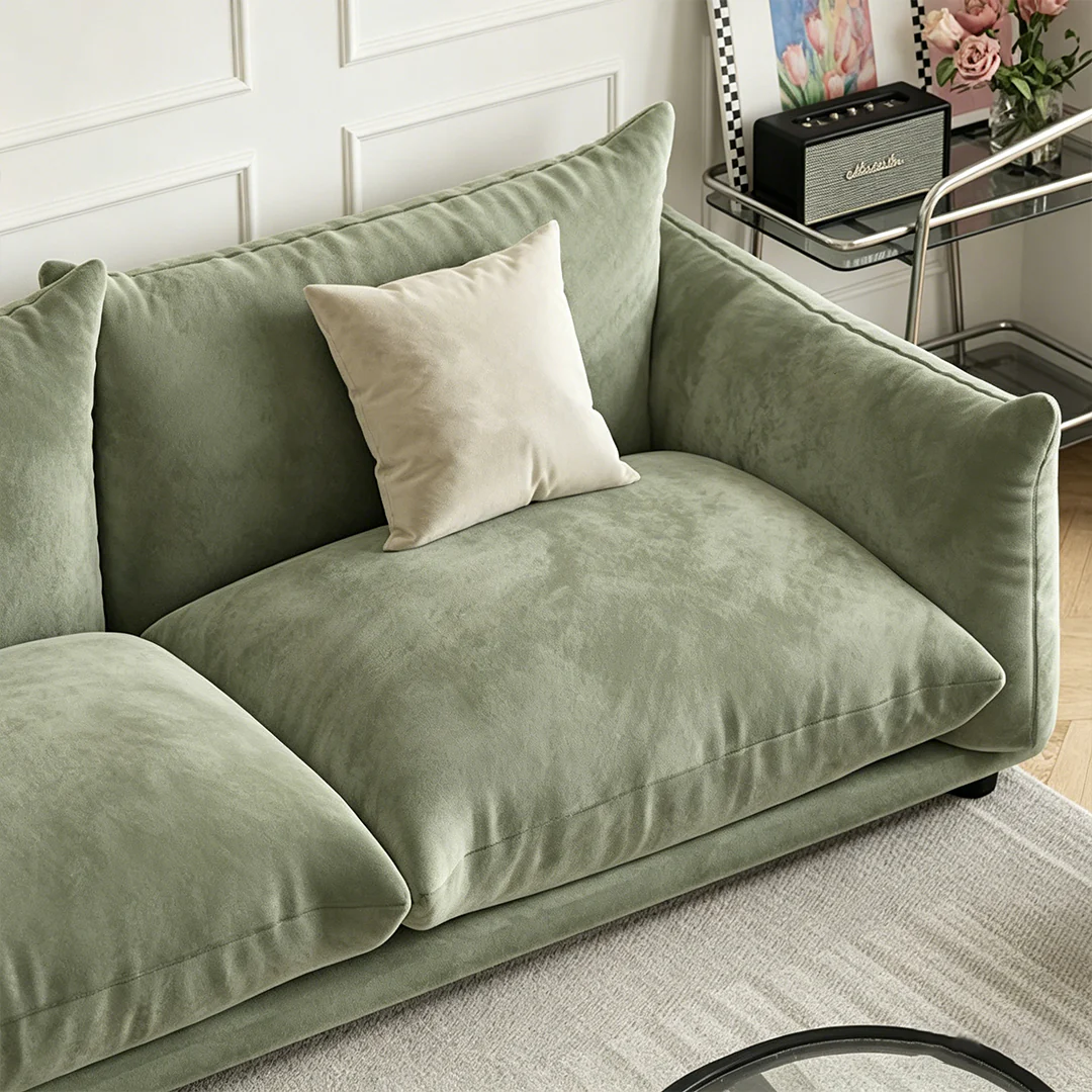 Editha Two Seater Sofa, Three Seater Sofa, Four Seater Sofa, Green Velvet - Image 6