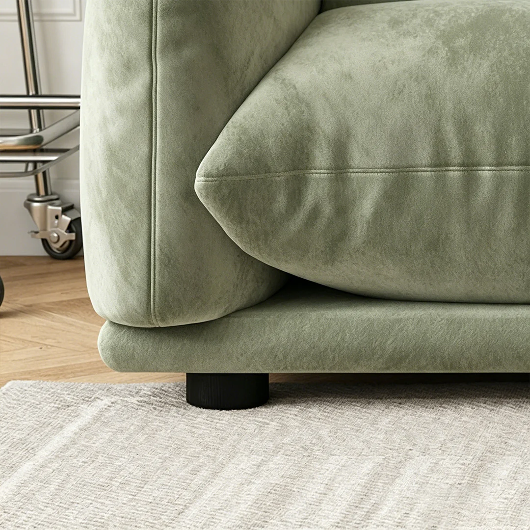 Editha Two Seater Sofa, Three Seater Sofa, Four Seater Sofa, Green Velvet - Image 9