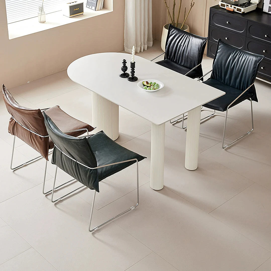 Egan Dining Chair With Armrests, Leather - Image 2