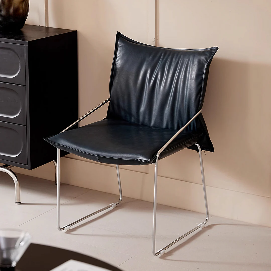 Egan Dining Chair With Armrests, Leather - Image 3