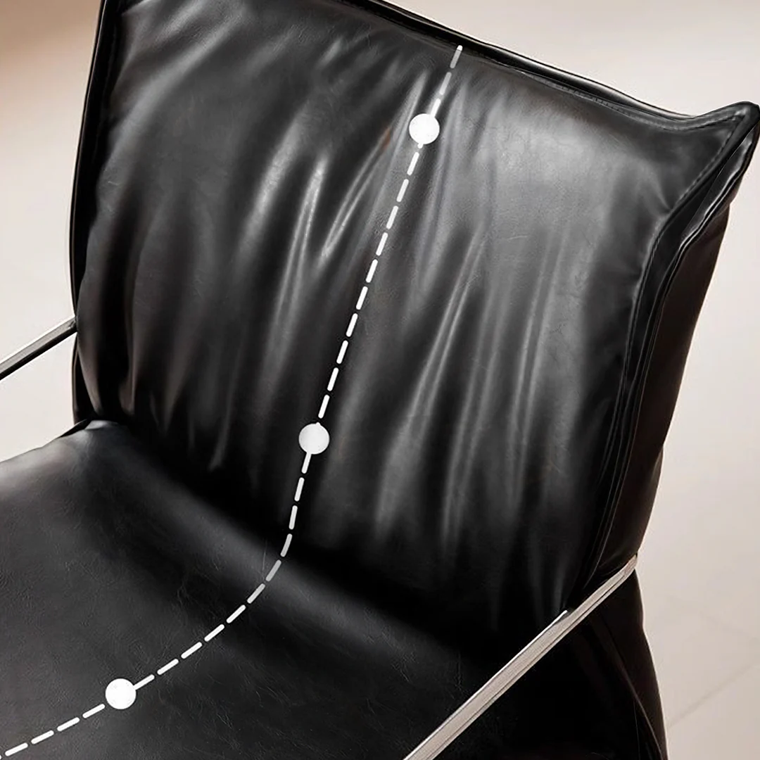 Egan Dining Chair With Armrests, Leather - Image 6