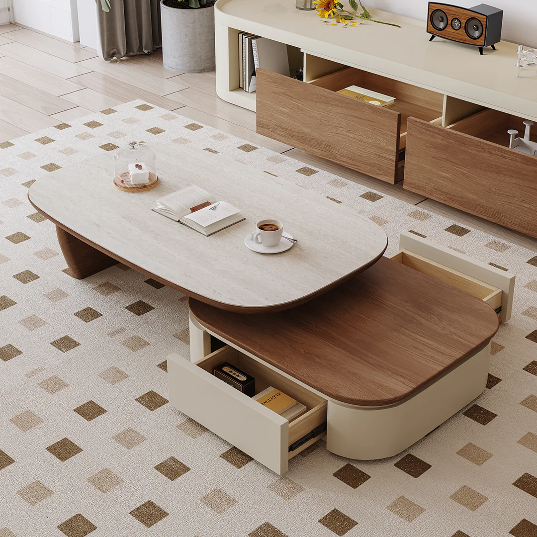 Elbaz Extendable Coffee Table Set With Storage - Image 2