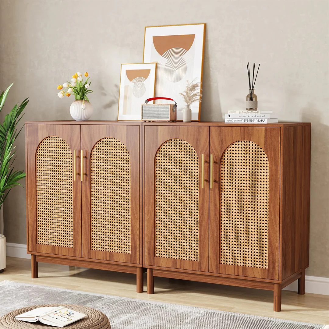 Eleanor Accent Rattan Shoe Storage, Cabinet With Doors - Image 2