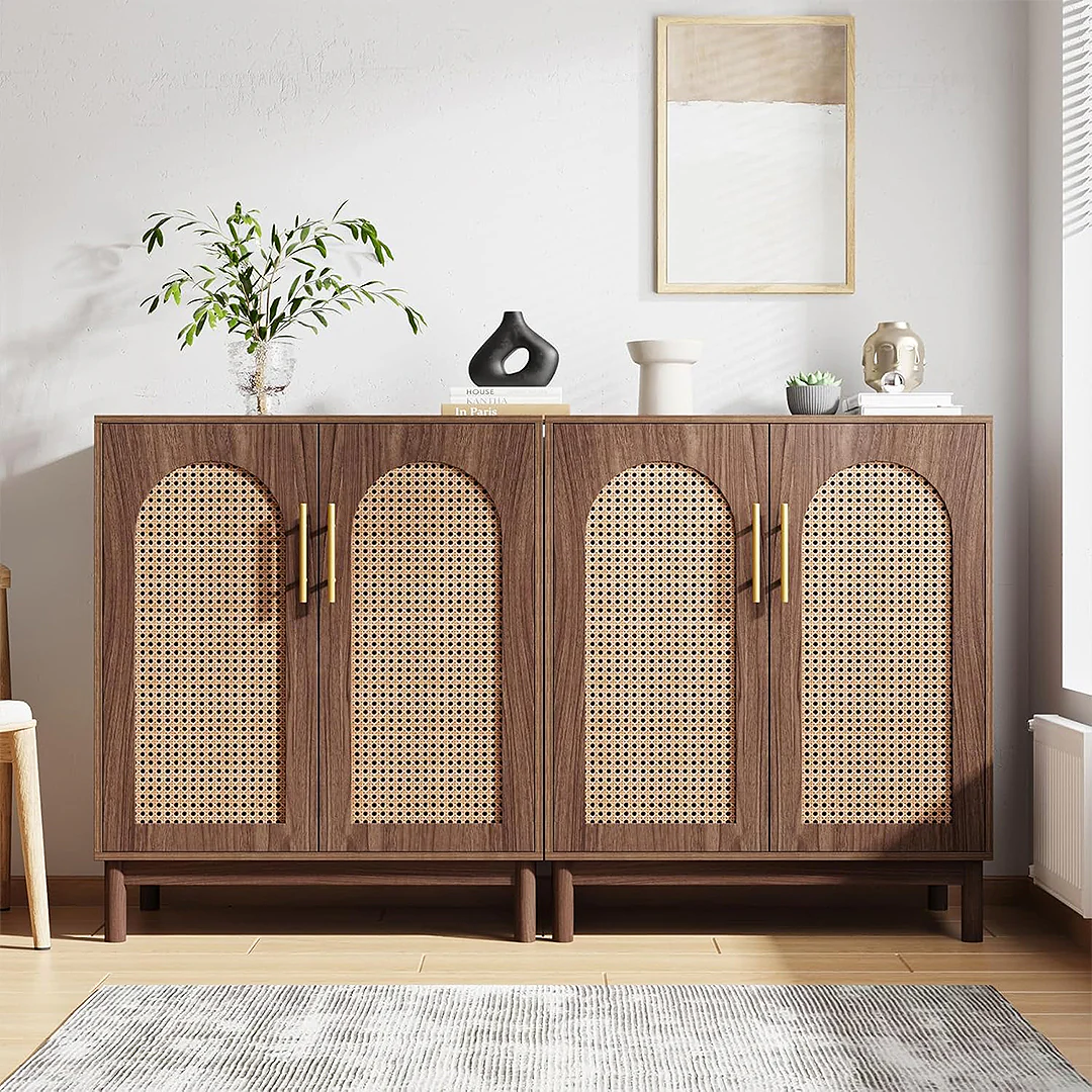 Eleanor Accent Rattan Shoe Storage, Cabinet With Doors - Image 4