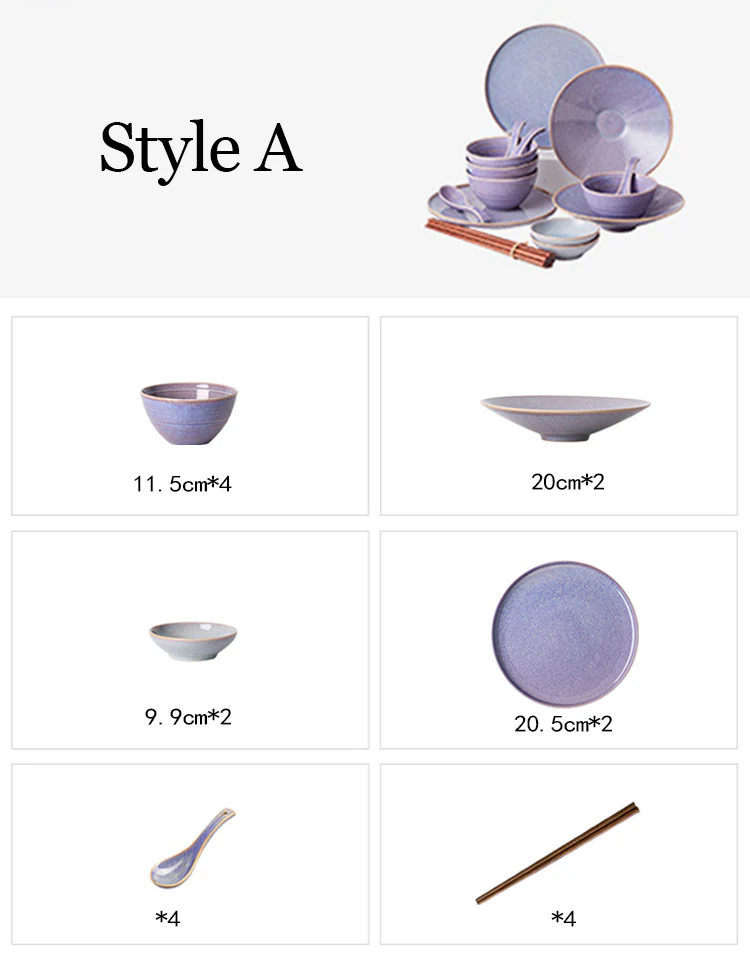 Eliana Dinner Set, Purple - Image 6