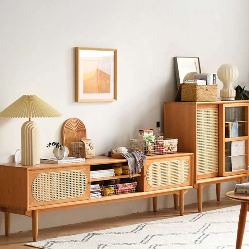 Elijah Rattan TV Stand, Oak - Image 3