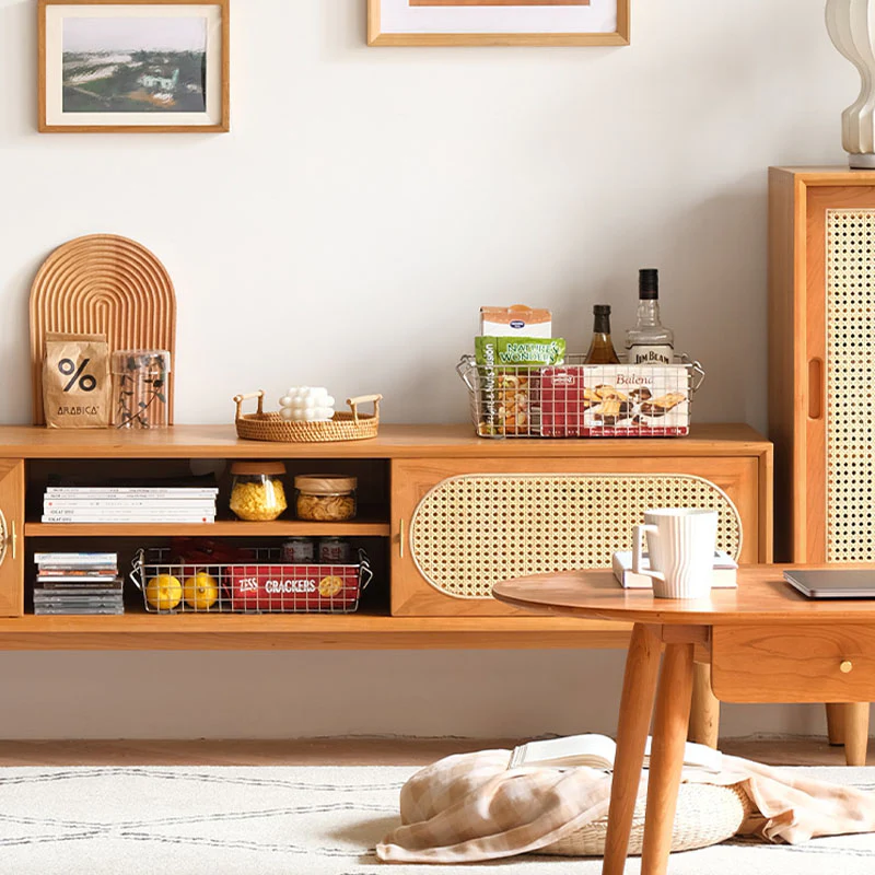Elijah Rattan TV Stand, Oak - Image 4