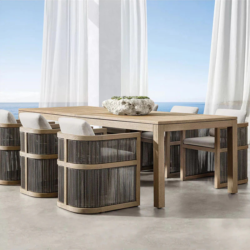 Eliza Rttan Outdoor Dining Table, Outdoor Furniture - Image 3
