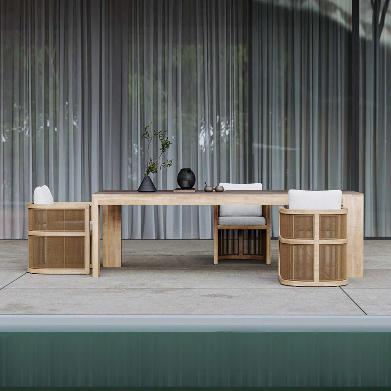 Eliza Rttan Outdoor Dining Table, Outdoor Furniture - Image 4