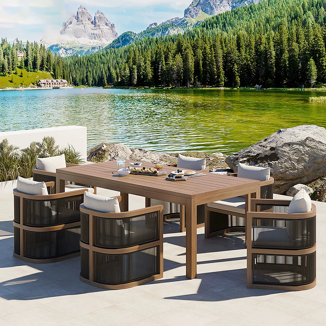 Eliza Rttan Outdoor Dining Table, Outdoor Furniture - Image 5