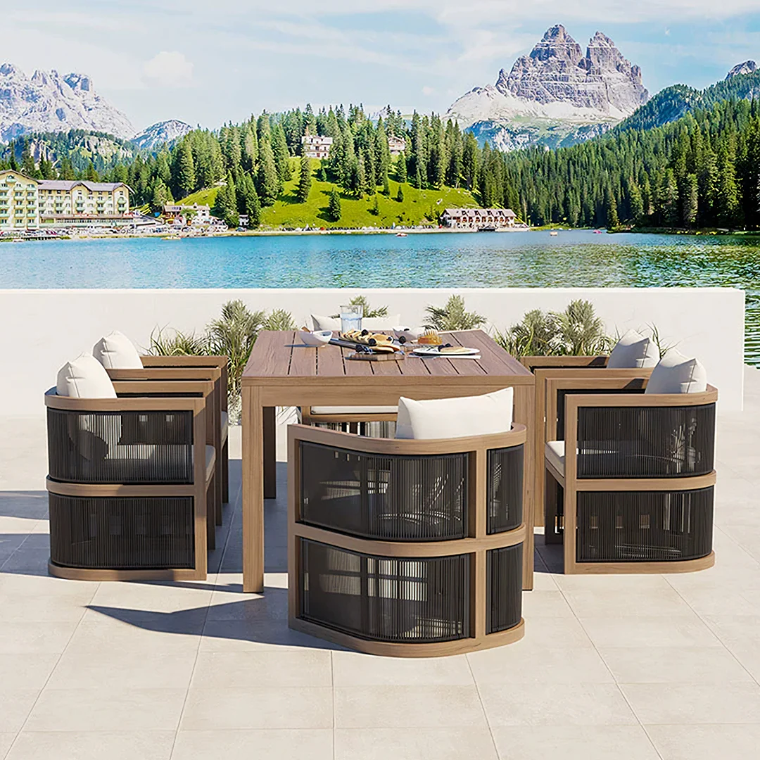 Eliza Rttan Outdoor Dining Table, Outdoor Furniture - Image 6