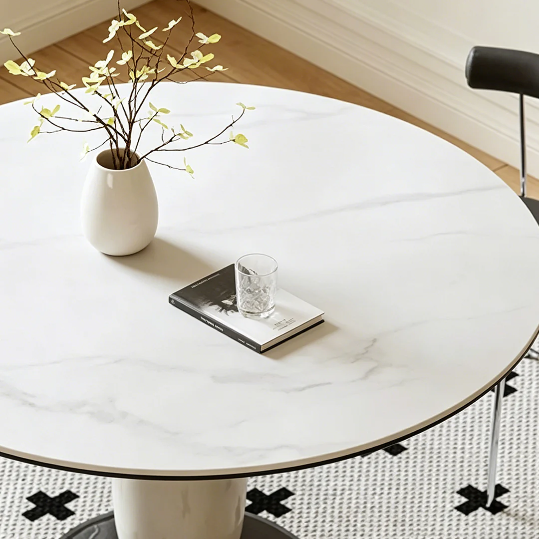 Elmer Round Dining Table, White Top - Image 4