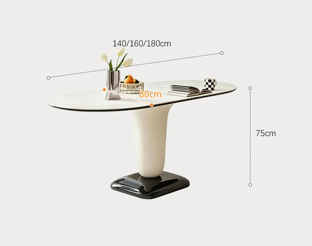 Elmer Dining Table, White Top, Oval - Image 8