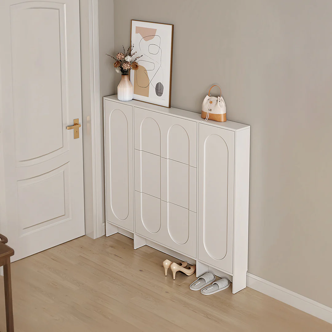 Emilio Slimline Shoe Storage For Hallway, Cream - Image 3