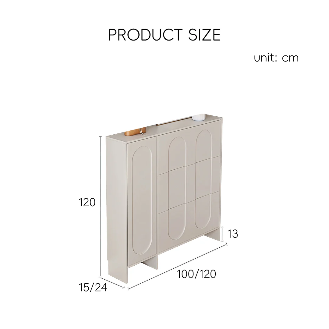 Emilio Slimline Shoe Storage For Hallway, Cream - Image 8