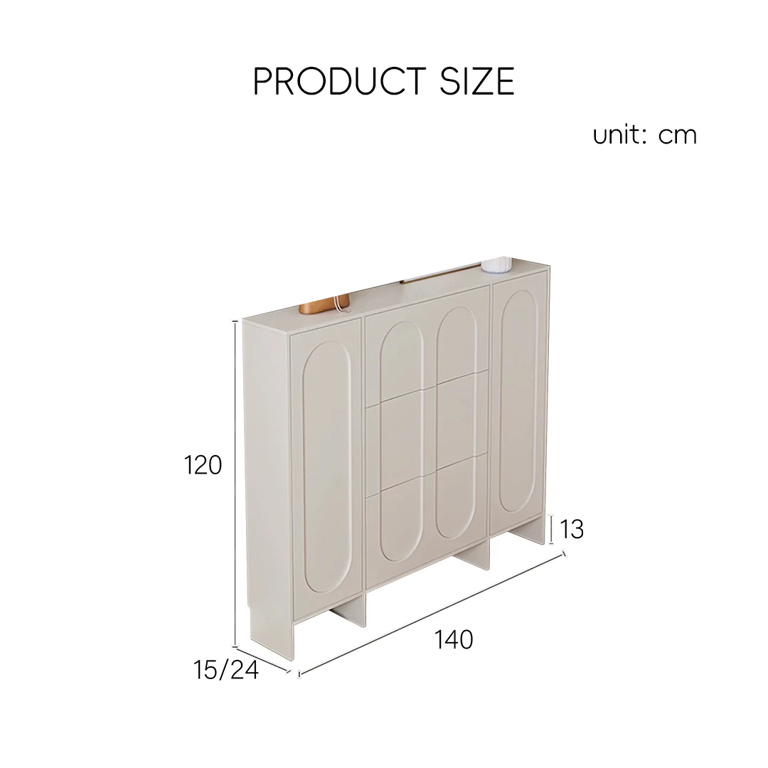 Emilio Slimline Shoe Storage For Hallway, Cream - Image 9