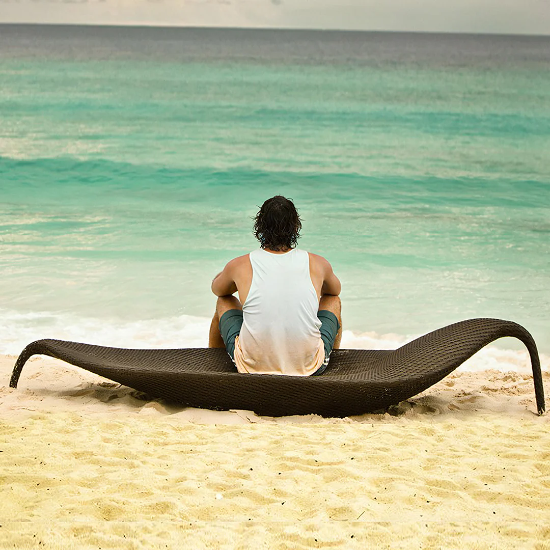 Escobar Garden Outdoor Sun Lounger, Rattan - Image 3
