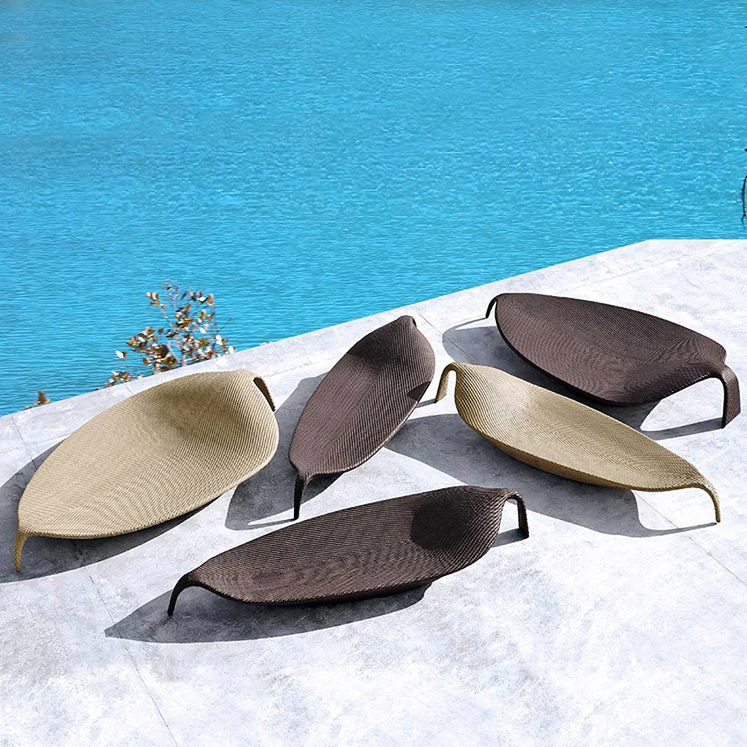 Escobar Garden Outdoor Sun Lounger, Rattan - Image 4