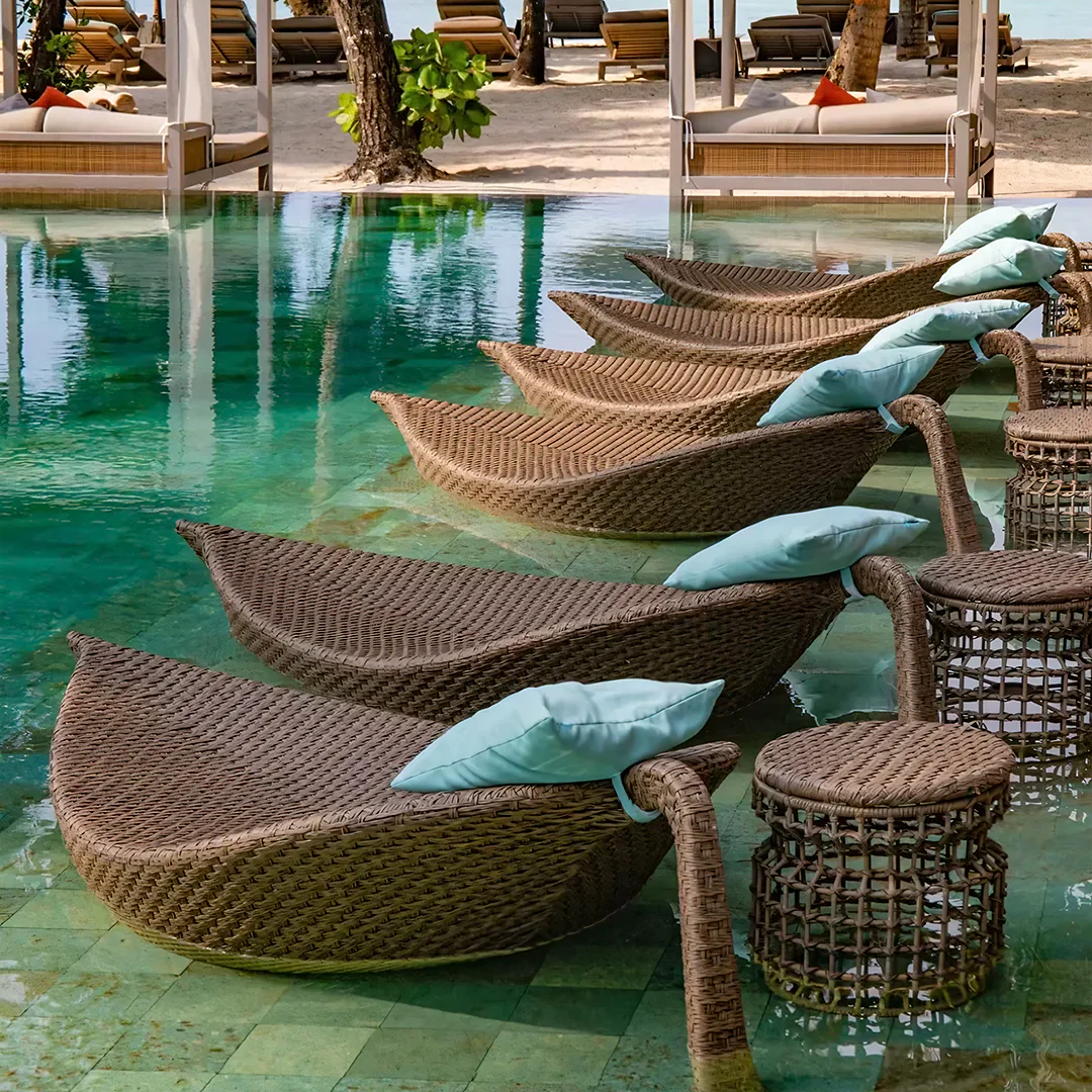 Escobar Garden Outdoor Sun Lounger, Rattan - Image 5