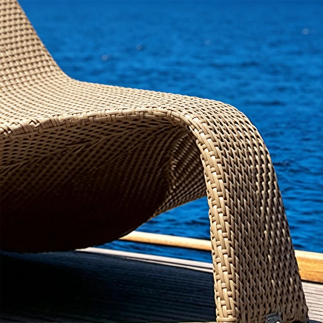 Escobar Garden Outdoor Sun Lounger, Rattan - Image 9