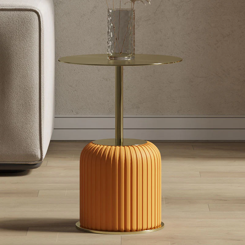 Ethel Side Table, Stainless Steel & Leather - Image 3