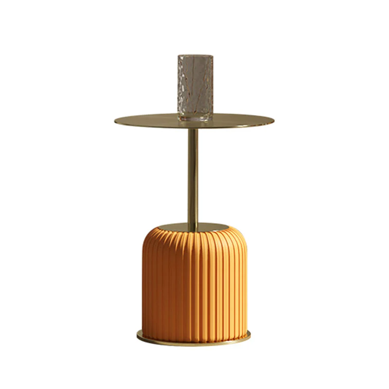 Ethel Side Table, Stainless Steel & Leather - Image 4