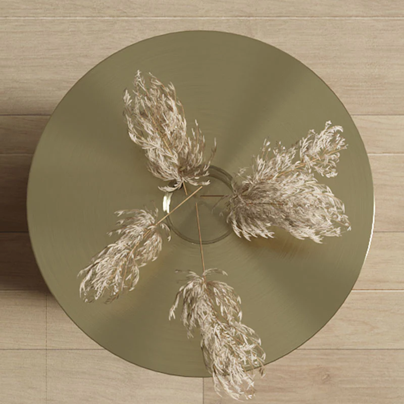 Ethel Side Table, Stainless Steel & Leather - Image 6