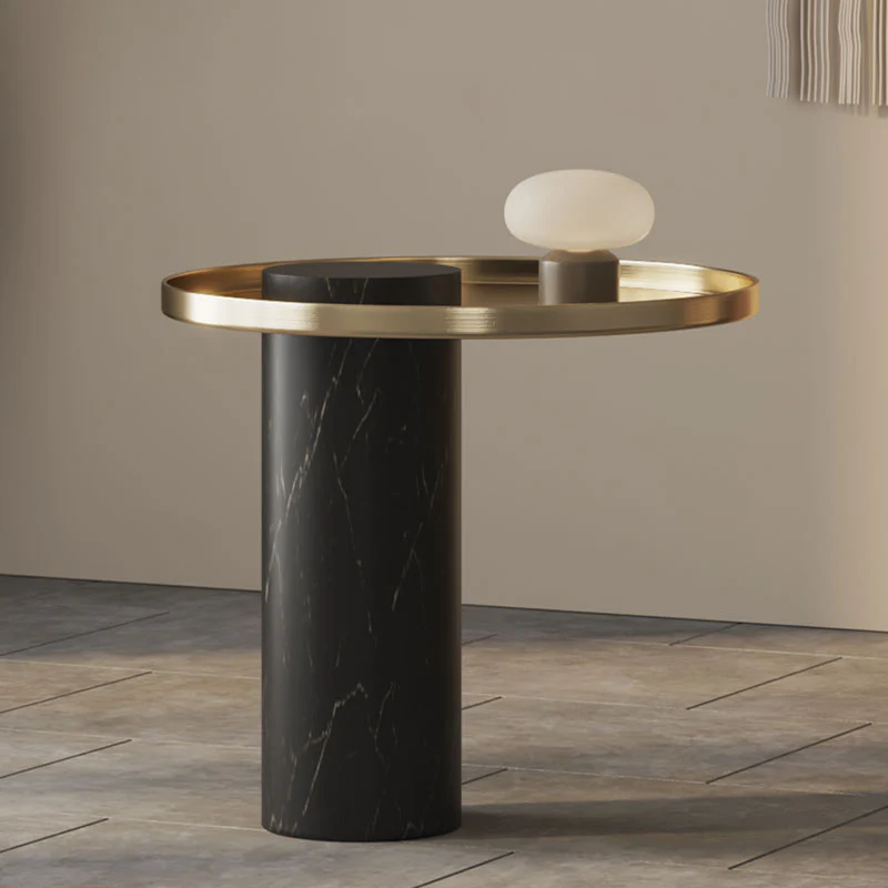 Eugene Side Table, Marble & Stainless Steel - Image 2