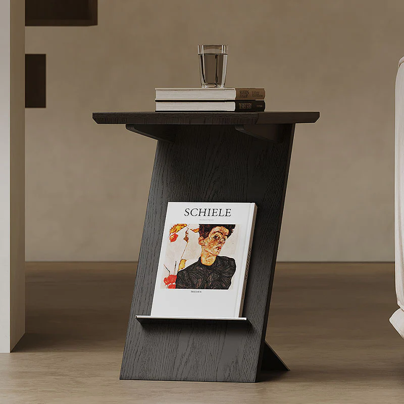 Eunice Side Table With Magazine Rack, Solid Wood - Image 2