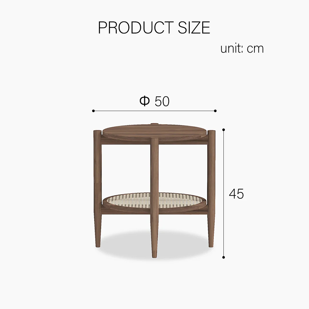 Fadli Round Side Table, Rattan - Image 9