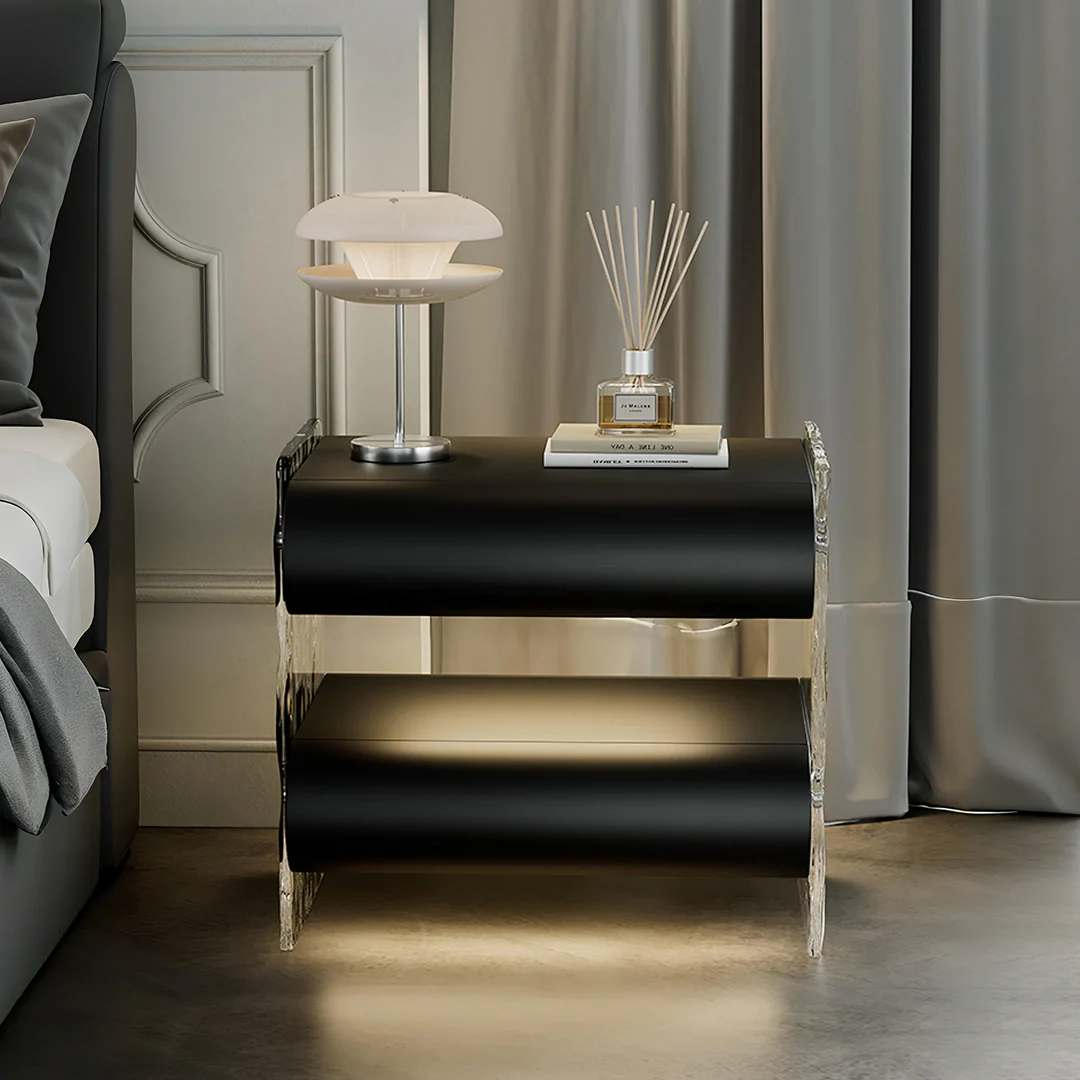 Figueroa Bedside Table With Storage & Light Strip - Image 2