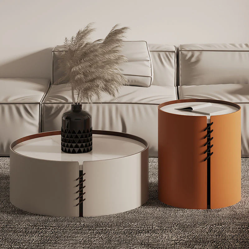 Flo Coffee Table Set, Orange & Grey - Image 5