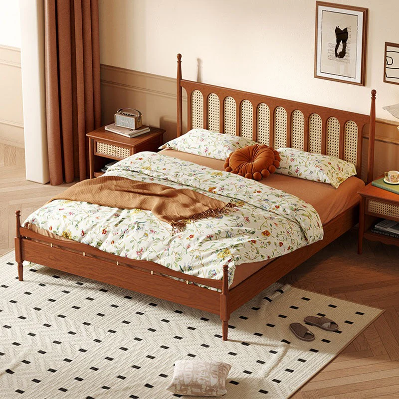 Flora King Size Bed, Cherry Wood - Image 2