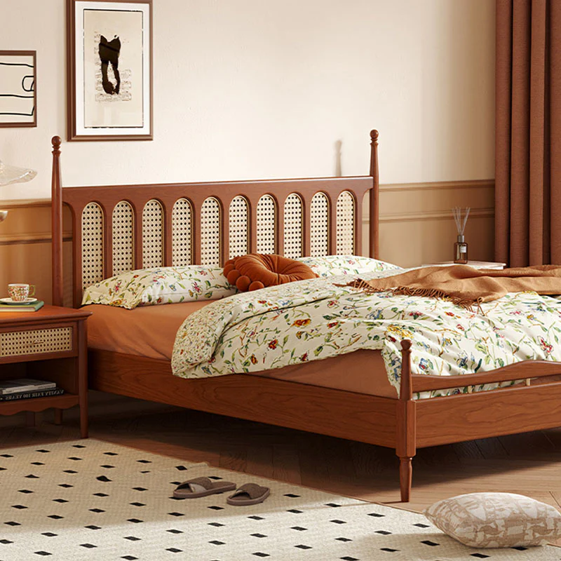 Flora King Size Bed, Cherry Wood - Image 3
