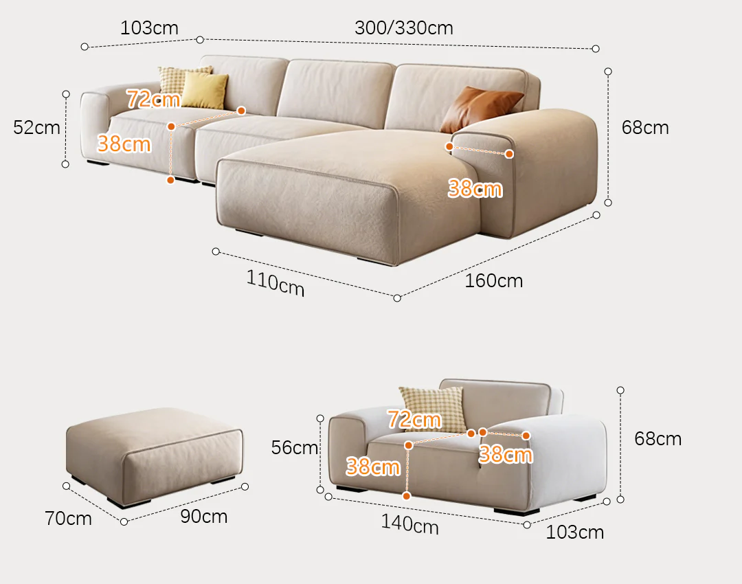 Freya Three Seater Corner Sofa, Suede - Image 11