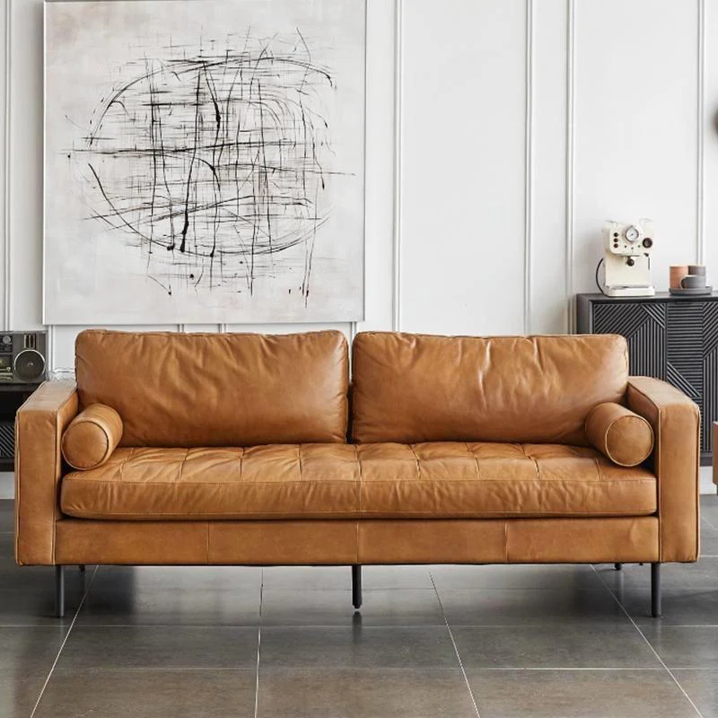 Fuller Brown Two Seater, Three Seater Sofa, Real Leather - Image 2