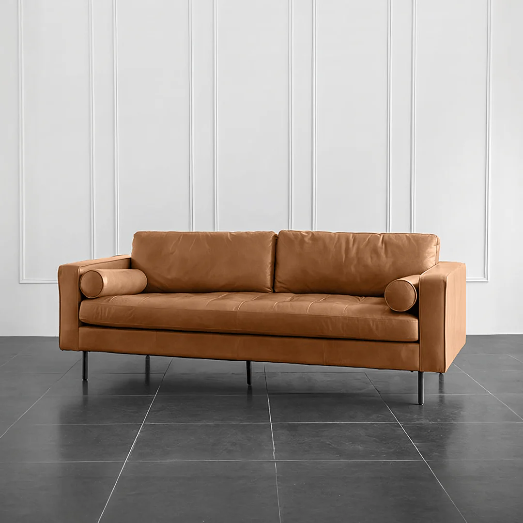 Fuller Brown Two Seater, Three Seater Sofa, Real Leather - Image 4