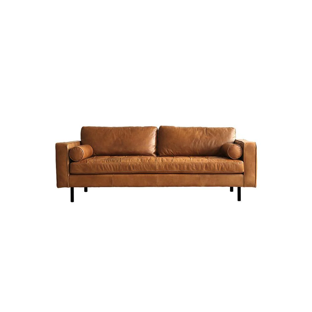 Fuller Brown Three Seater Corner Sofa, Real Leather - Image 7