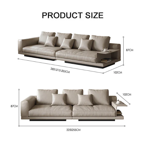 Gail Four Seater Sofa With Storage, Real Leather (Clearance) - Image 5